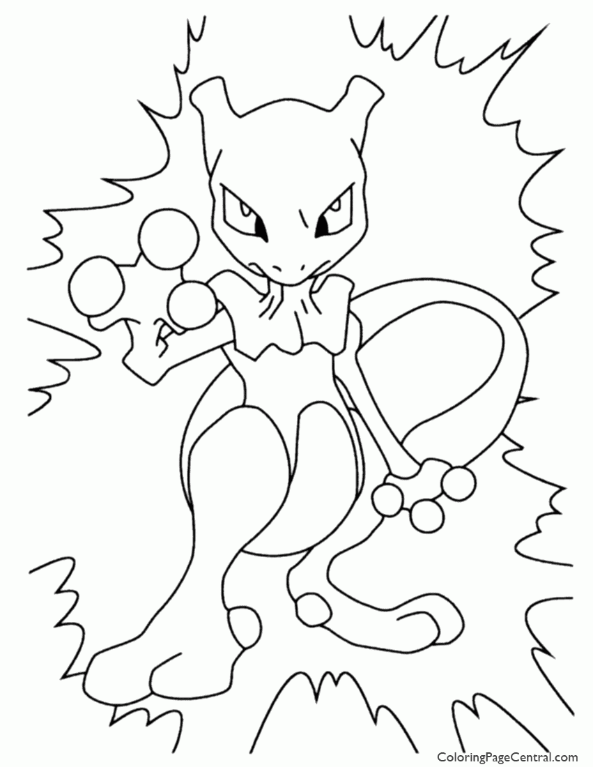 Coloriage Aperçu de Mewtwo