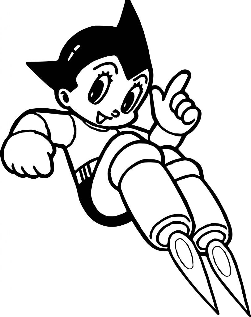 Coloriage Astro Boy puissant pour enfant