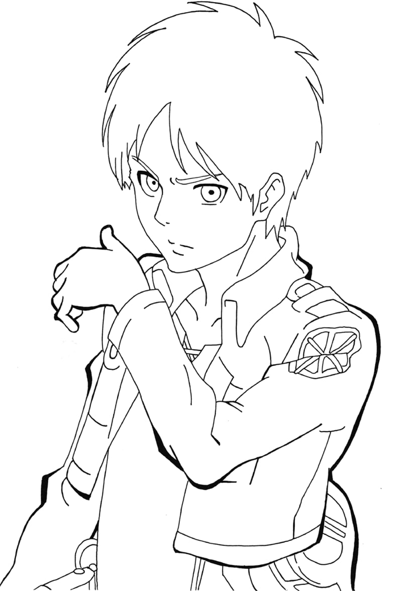 Coloriage Beau Eren Jäger