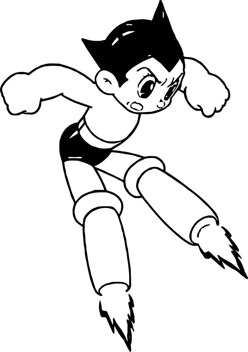 Coloriage Bébé Astro Boy volant