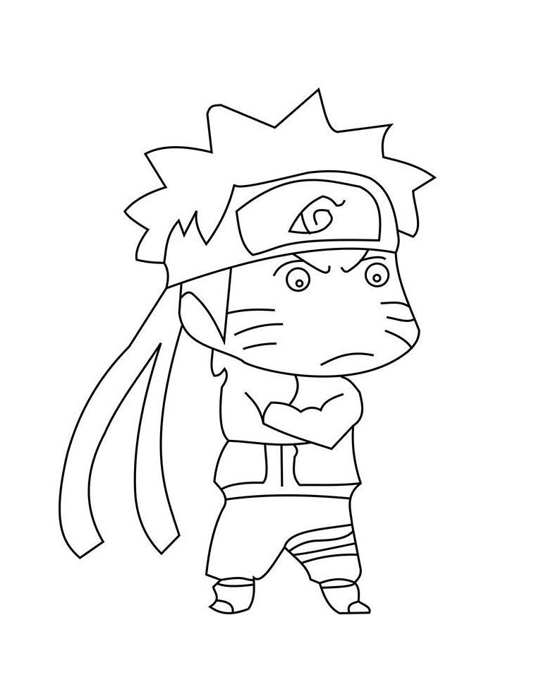Coloriage Bébé Naruto est triste