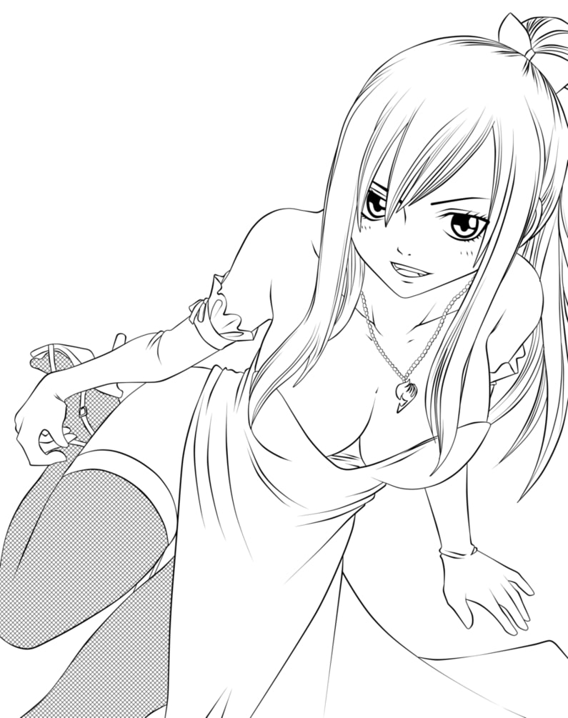 Coloriage Belle Erza Scarlett