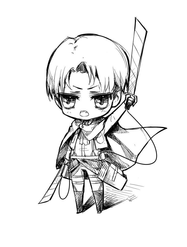 Coloriage Chibi Levi Ackerman