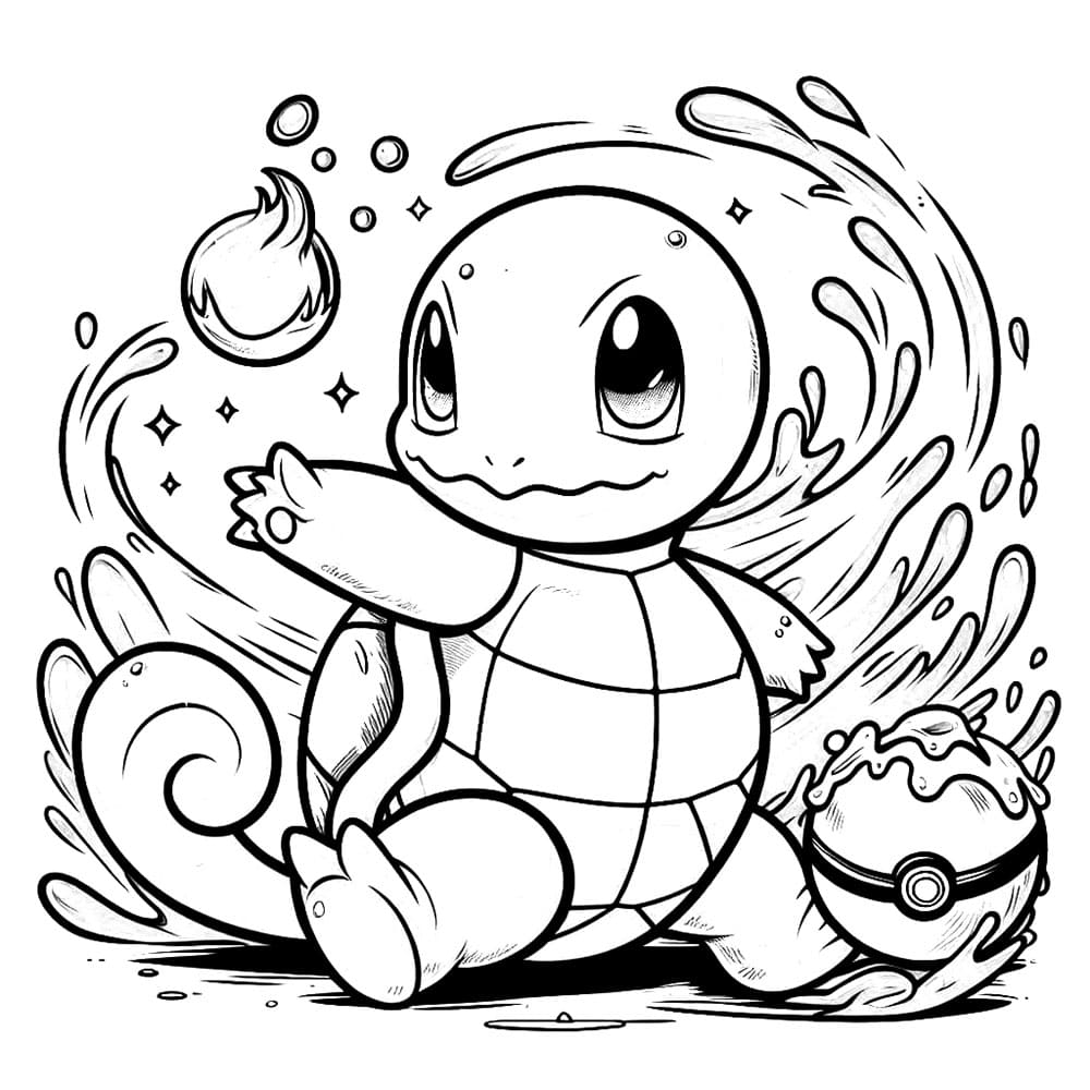 Coloriage Contour de Squirtle imprimable