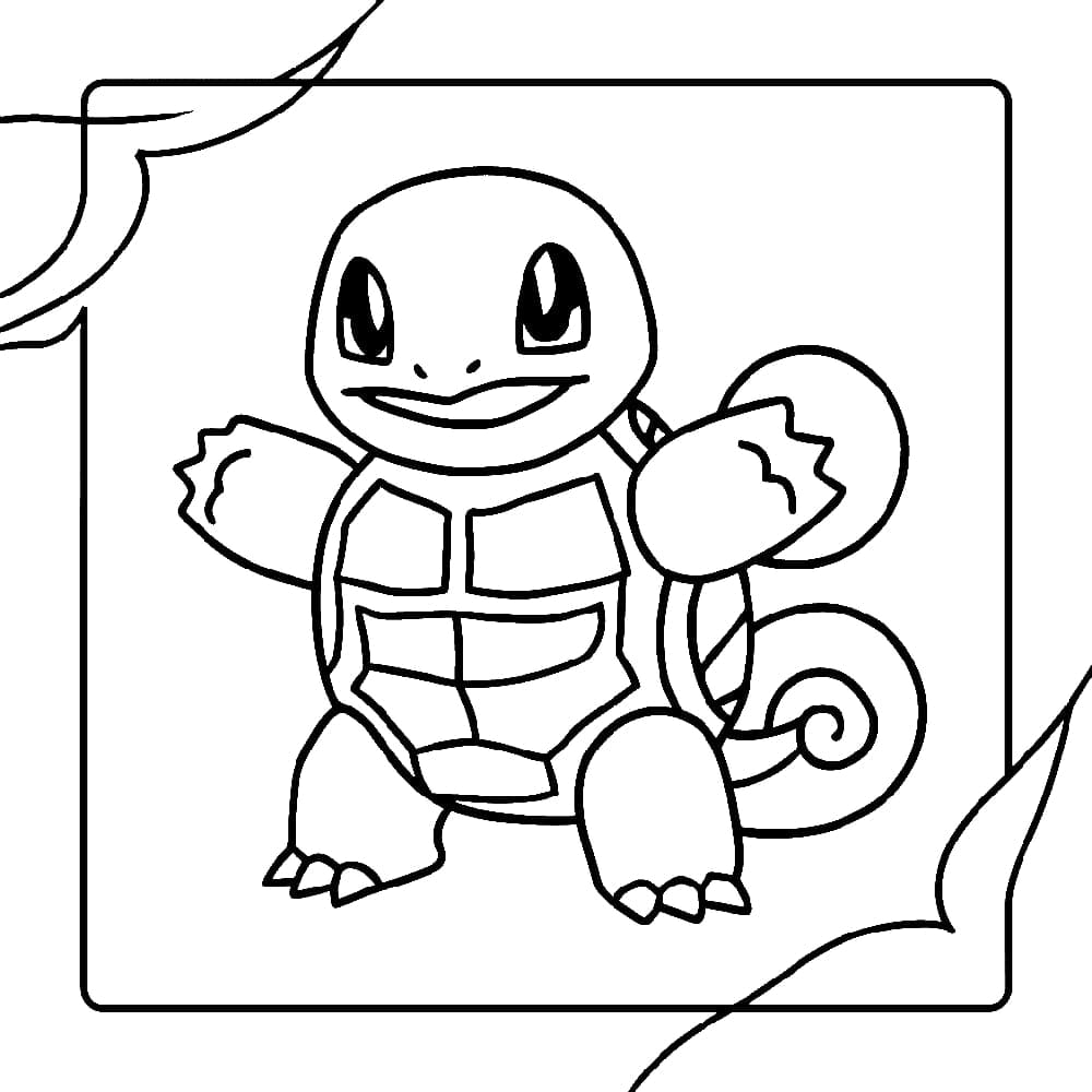 Coloriage Contour de Squirtle pour les enfants