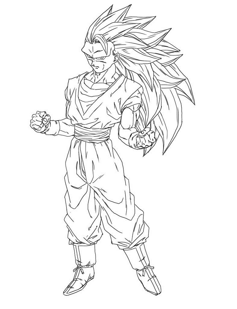 Coloriage Cool Son Goku Ss3