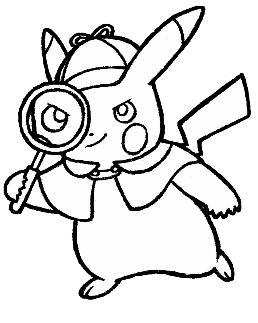 Coloriage Détective Pikachu