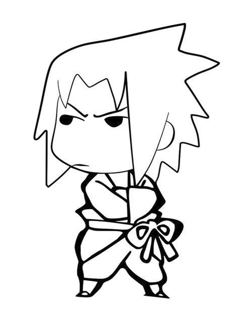 Coloriage Drôle De Bébé Sasuke