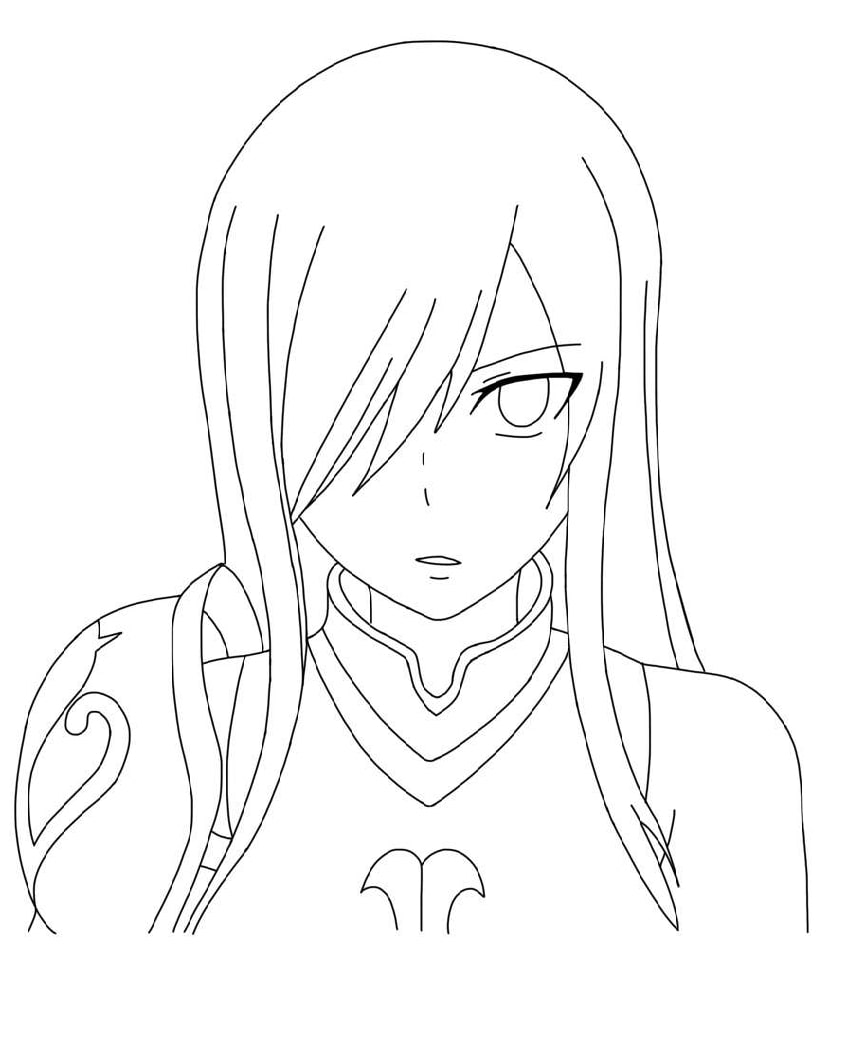 Coloriage Erza Scarlett cool