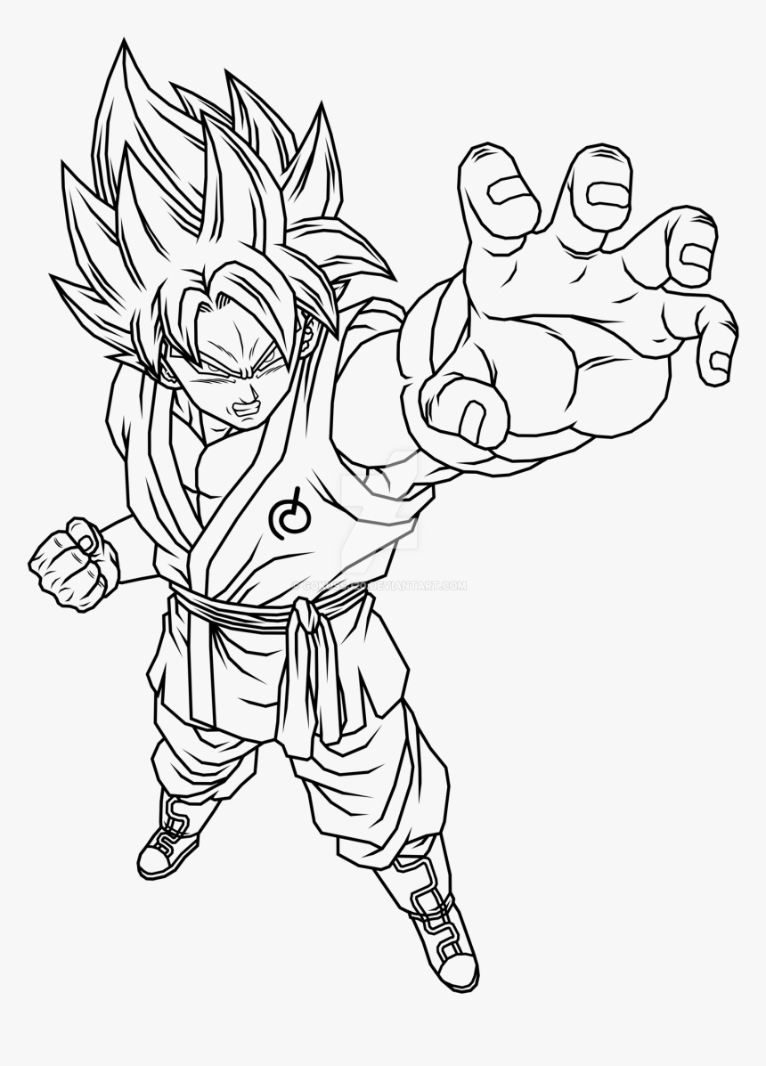 Coloriage Fils En Colère Goku Super Saiyan SS2