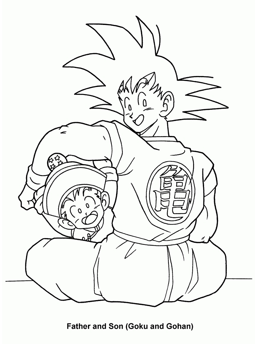 Coloriage Goku Et Gohan
