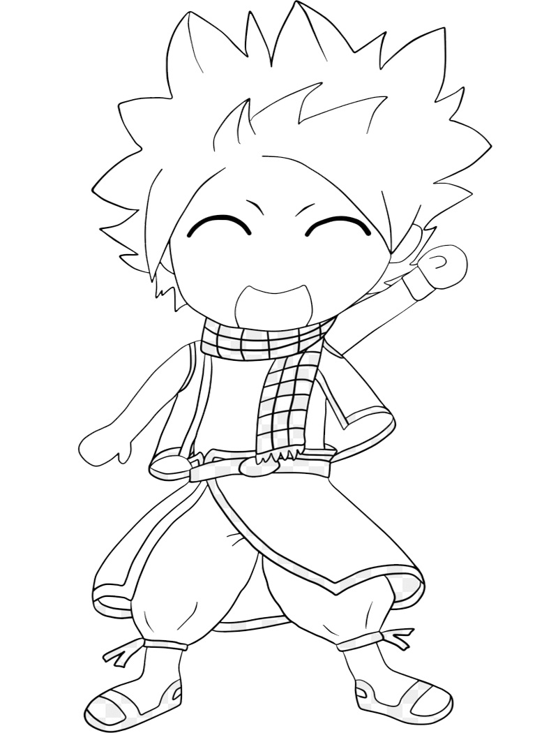 Coloriage Heureux Natsu