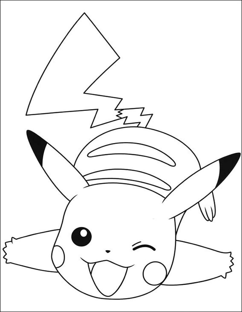 Coloriage Heureux Pikachu