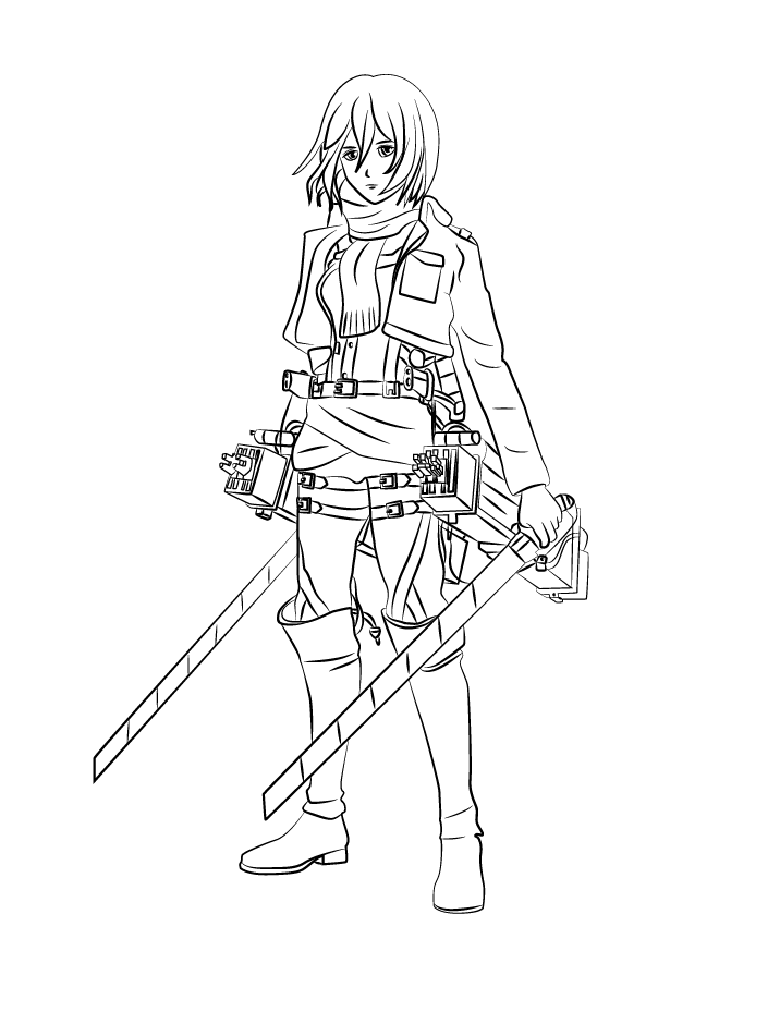 Coloriage how-to-draw-Mikasa-Ackerman-from-Attack-on-Titan-step-0
