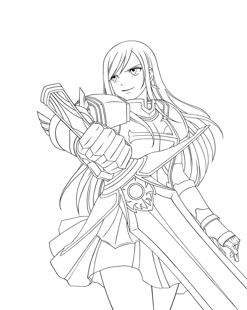 Coloriage Image d'Erza Scarlett