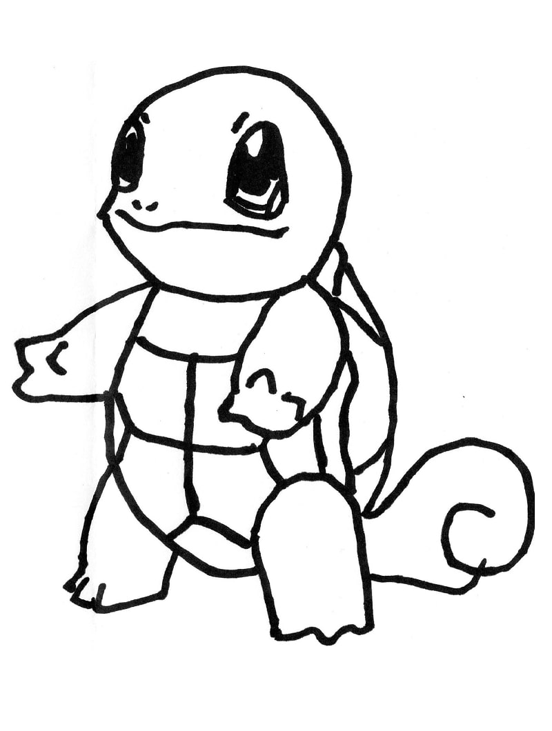 Coloriage Image de contour gratuite de Squirtle