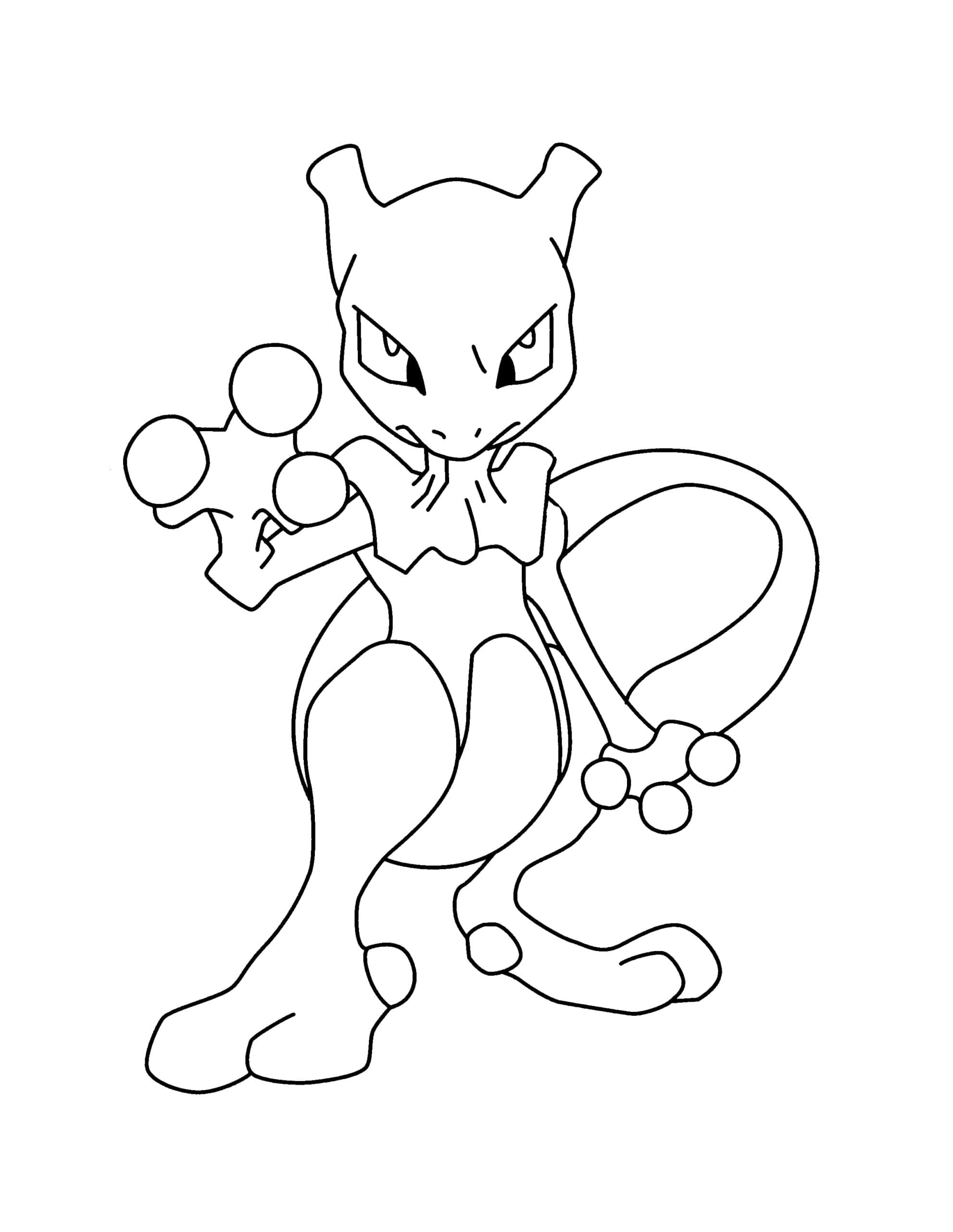 Coloriage Image gratuite de Mewtwo