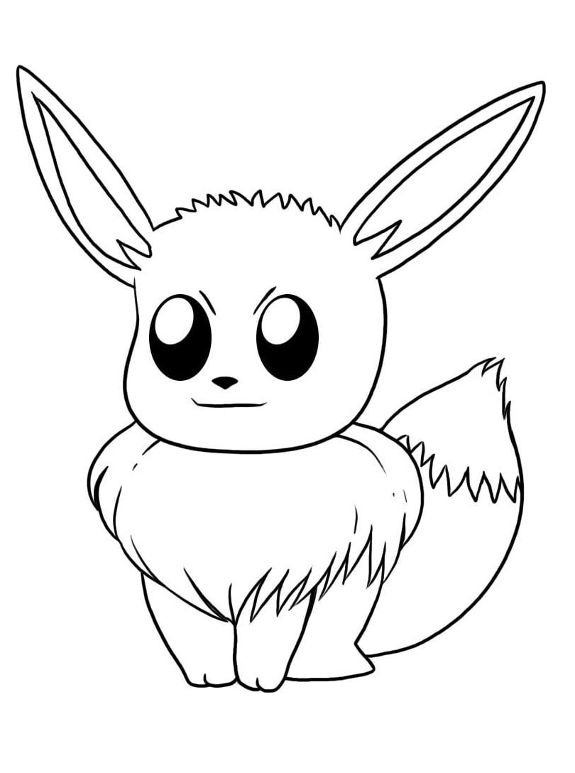 Coloriage Image Pokémon Évoli Joyeux