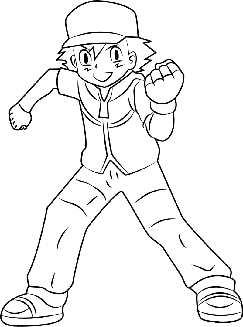 Coloriage Ketchum Amusant Aux Cendres