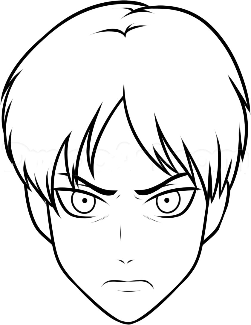 Coloriage Le Visage de Eren Jäger