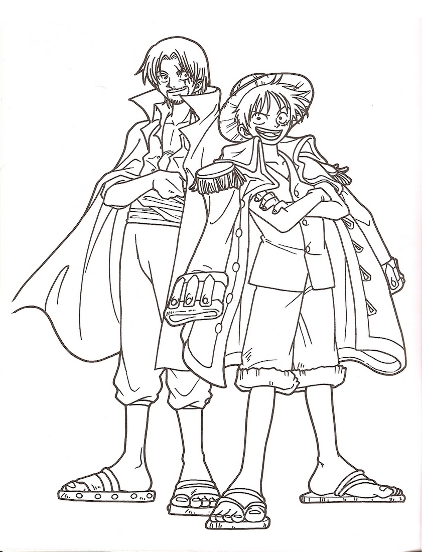 Coloriage Luffy Et Son Ami