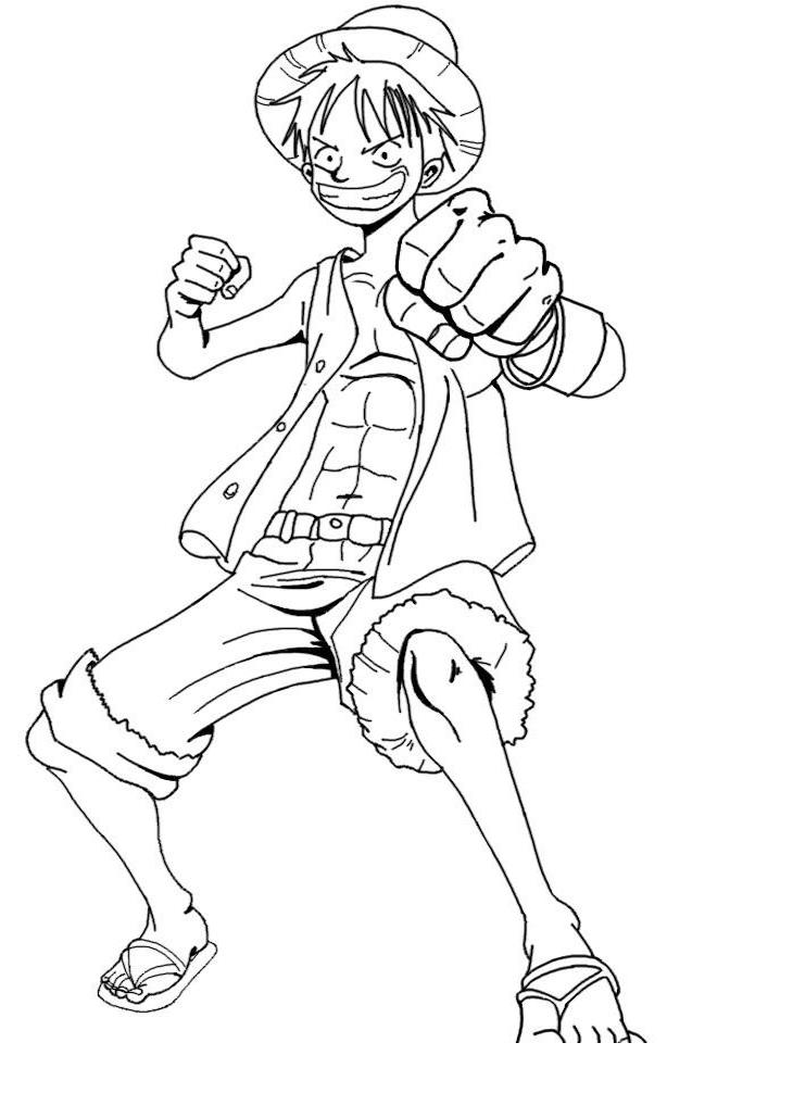 Coloriage Luffy Excitant
