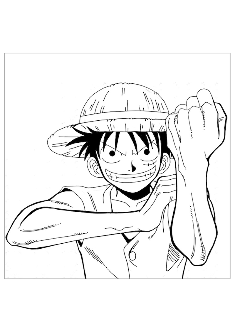 Coloriage Luffy Fort