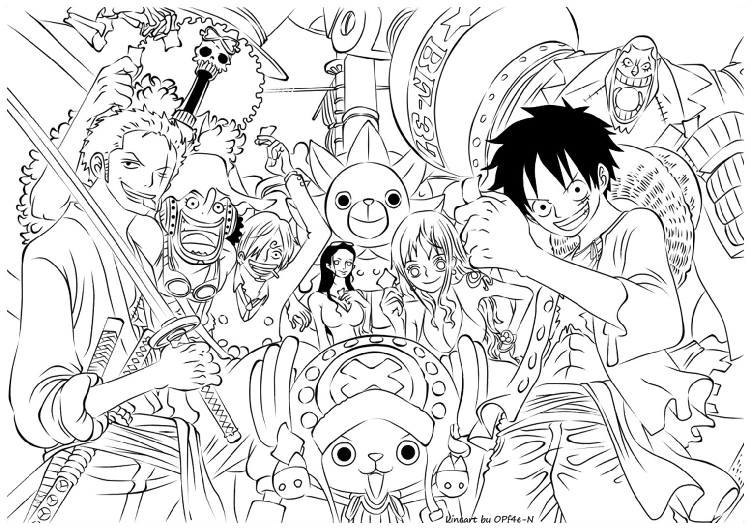 Coloriage Luffy in One Piece 3 - Téléchargez, imprimez ou coloriez en ...