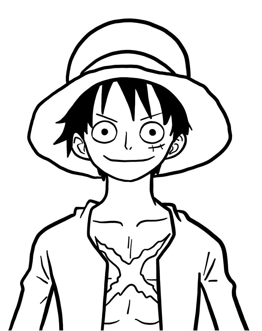 Coloriage Luffy Souriant
