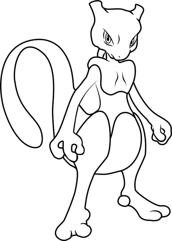 Coloriage Mewtwo debout