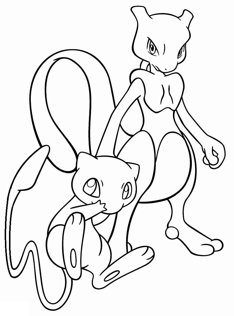 Coloriage Mewtwo impression gratuite