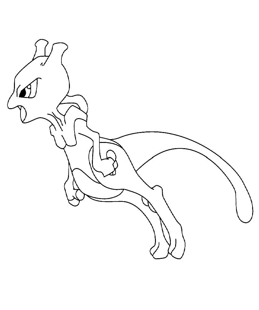 Coloriage Mewtwo volant