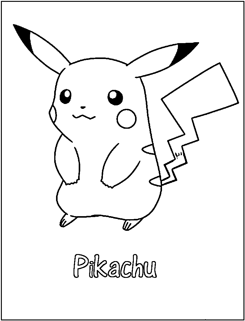 Coloriage Mignon Pikachu Debout