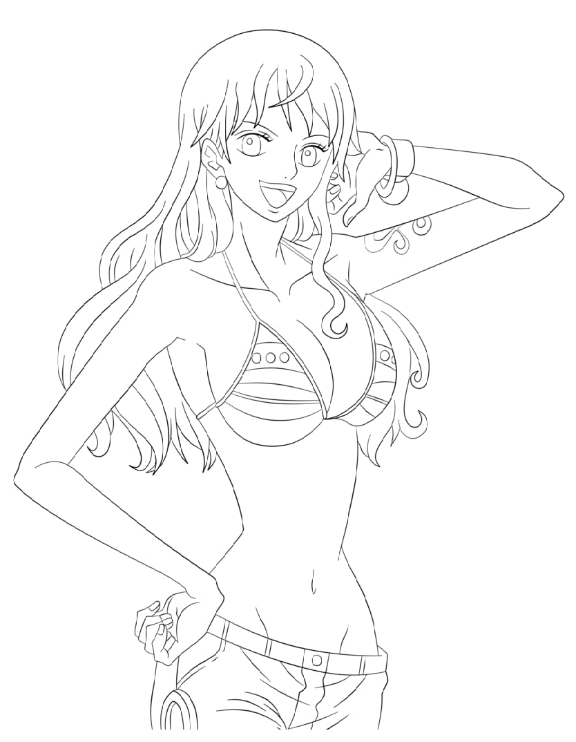 Coloriage Nami en bikini