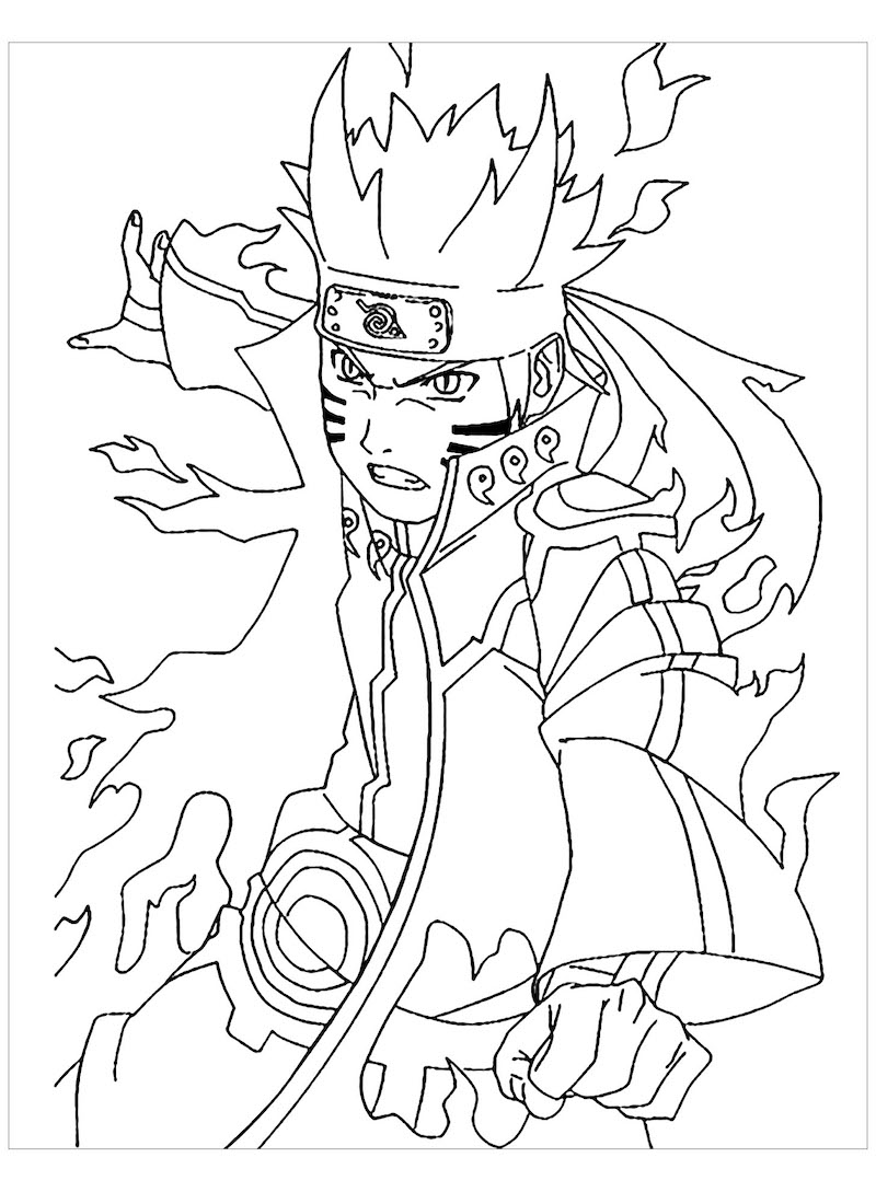 Coloriage Naruto puissant