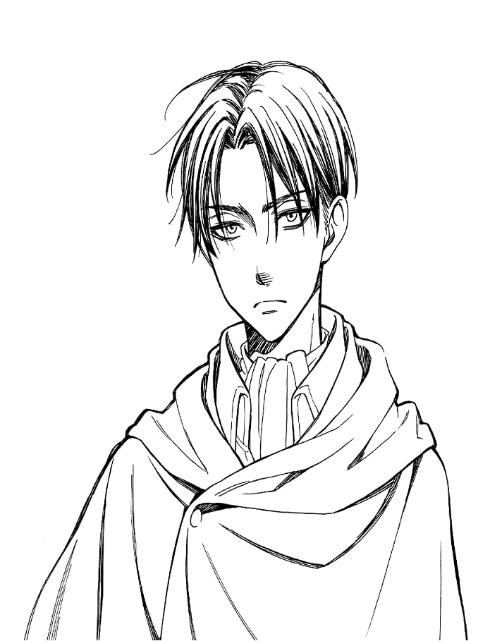 Coloriage Photo Levi Ackerman De Haute Qualité