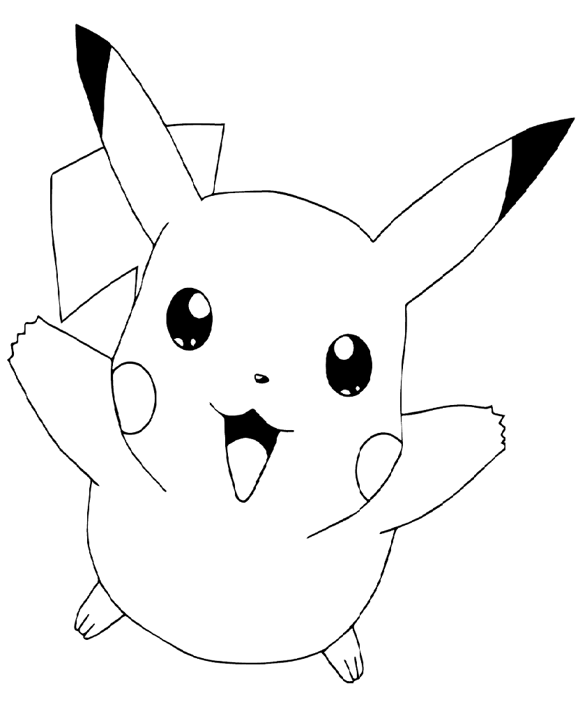 Coloriage Pikachu Qui Rit