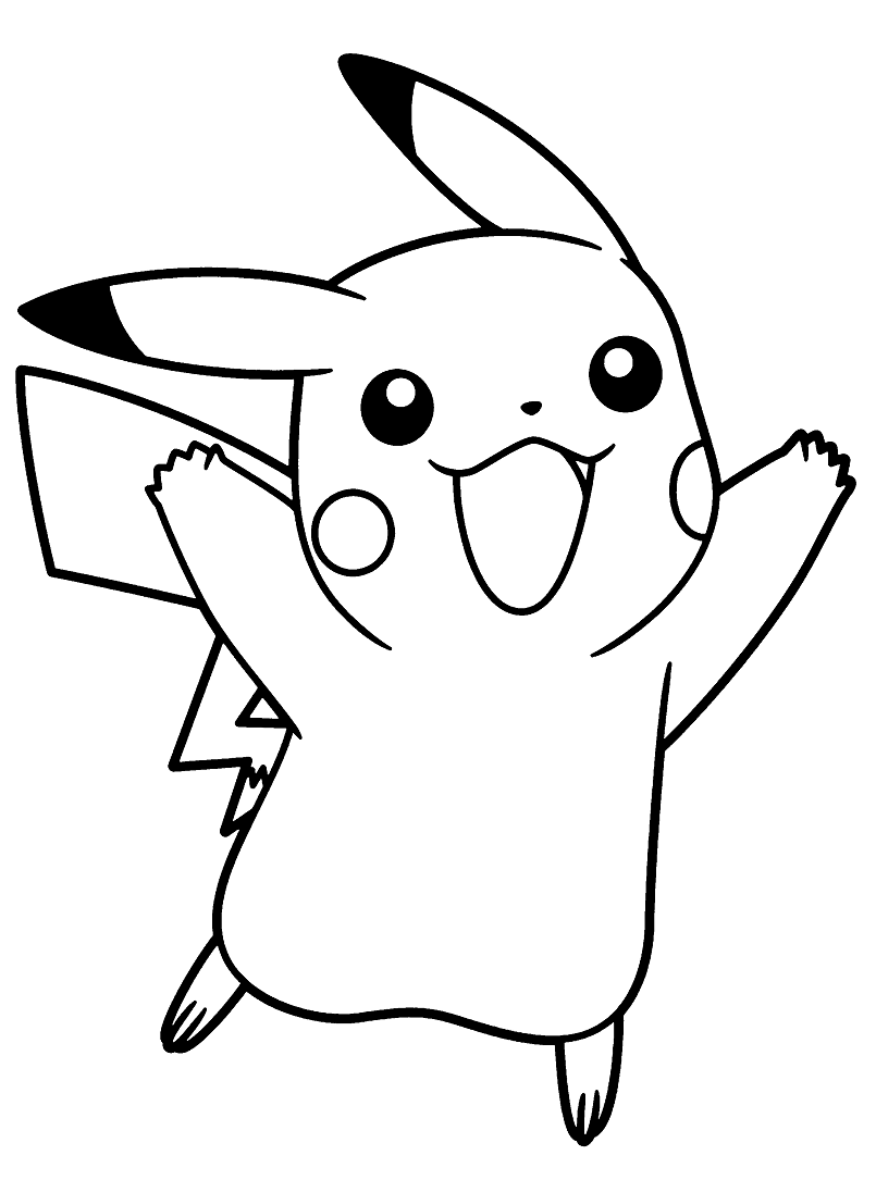 Coloriage Pikachu Tout Simple