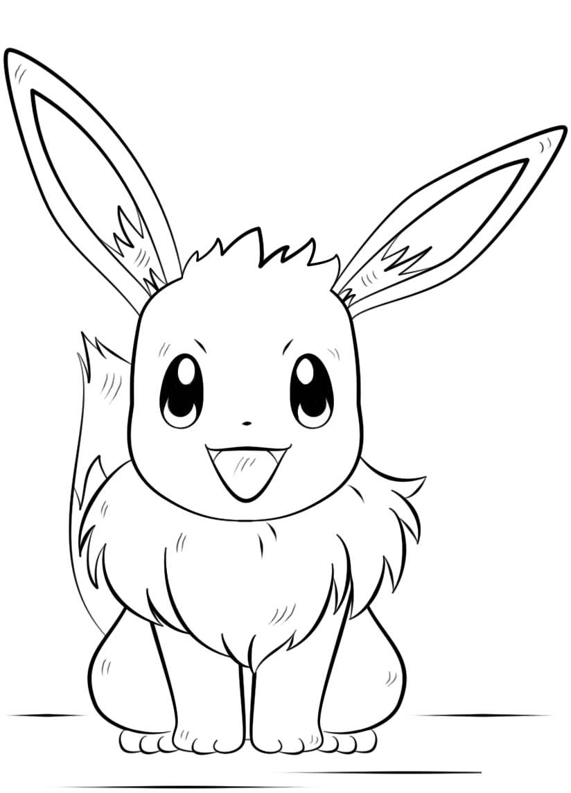 Coloriage Pokémon Évoli drôle