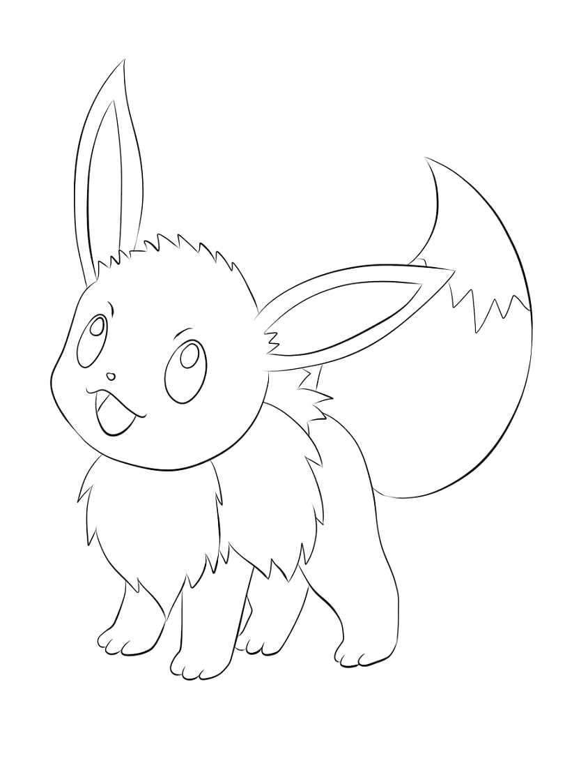 Coloriage Pokémon Évoli mignon