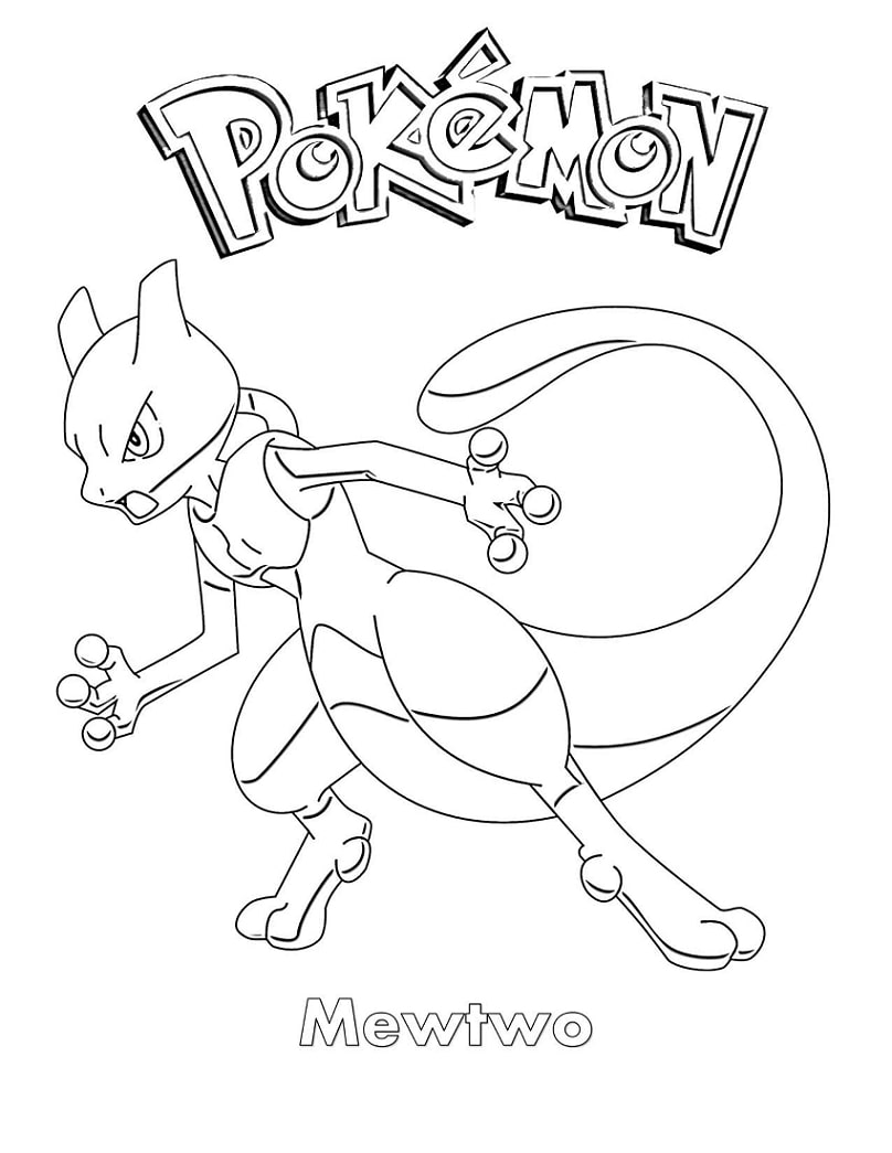 Coloriage Pokémon Mewtwo