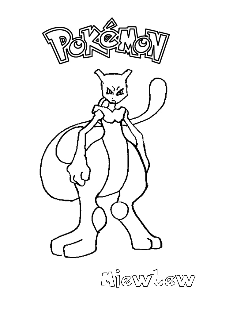 Coloriage Pokémon Mewtwo imprimable gratuitement