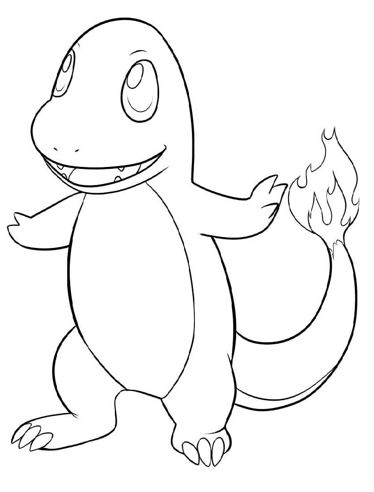 Coloriage Pokémon Salamèche Amusant