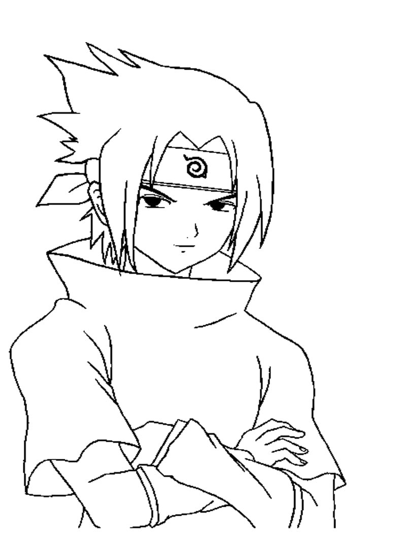 Coloriage Portrait Du Petit Sasuke