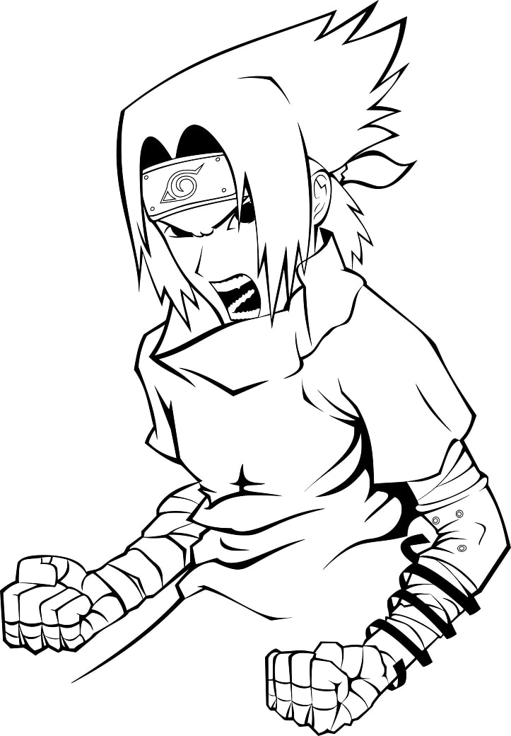 Coloriage Sasuke En Colère