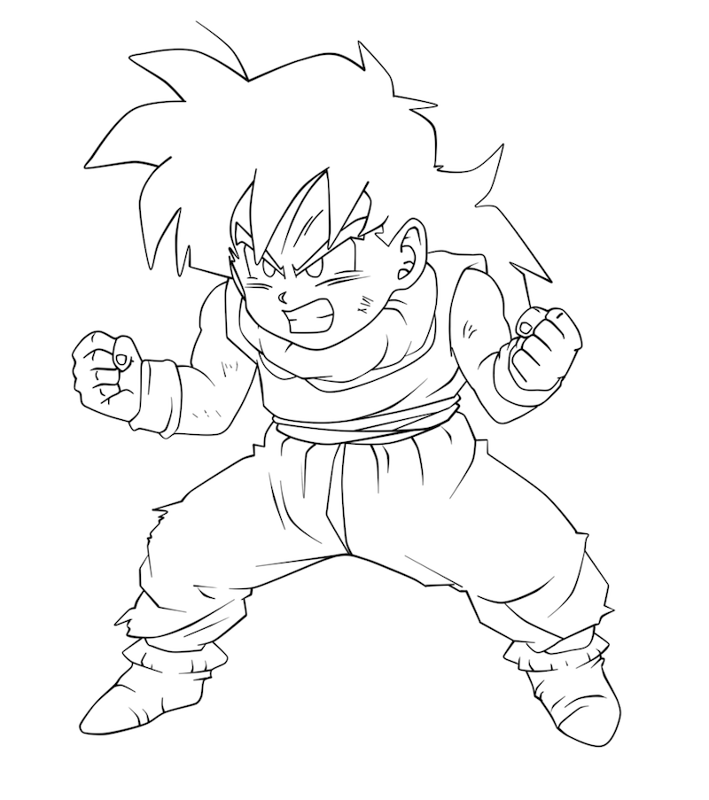 Coloriage Son Gohan fort