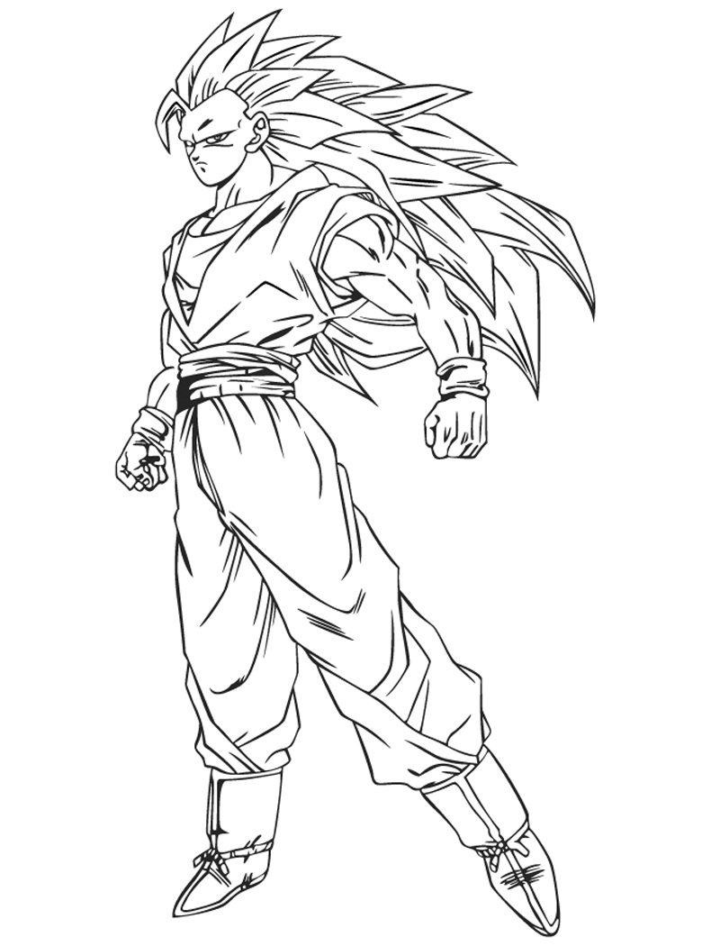 Coloriage Son Goku Fort