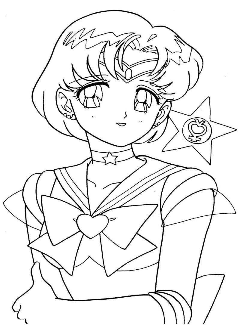 Coloriage Ami Mizuno dans Animé Sailor Moon