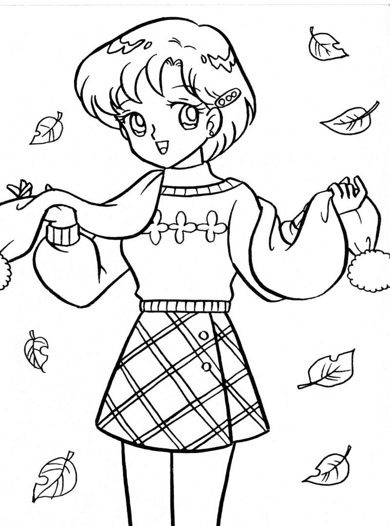 Coloriage Ami Mizuno dans Sailor Moon