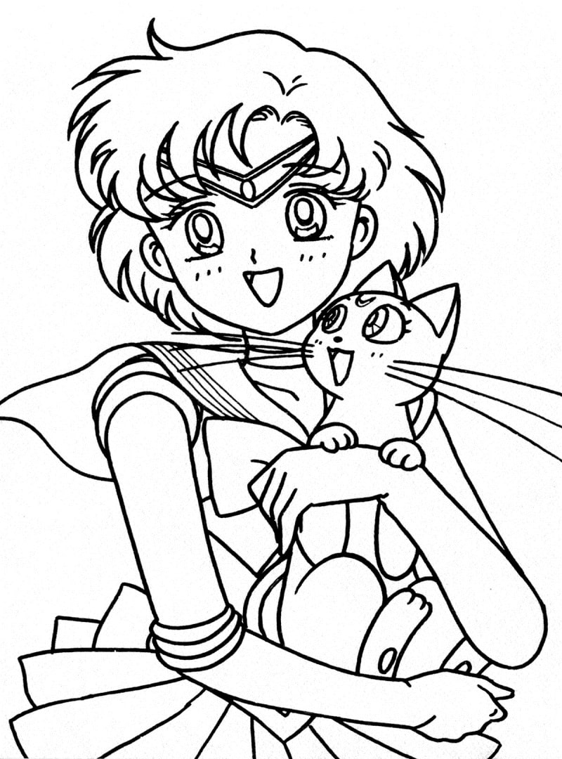 Coloriage Ami Mizuno de Animé Sailor Moon